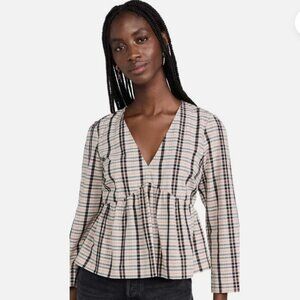 Rails Noella Plaid V-Neck Top